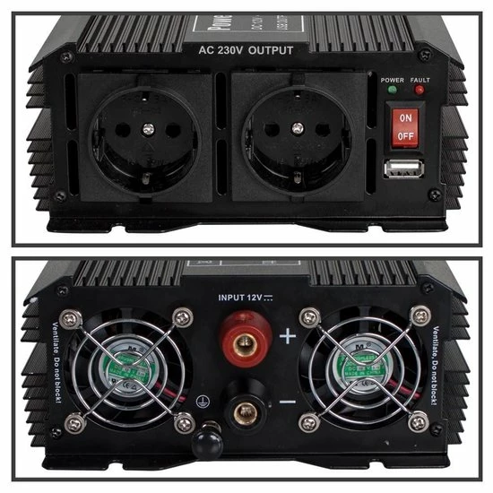 Tectake - Spanningsomvormer - Van 12V Naar 230V 1500 Watt Continue - 3000 Watt Kortstondig - 400977 5 Tectake - Spanningsomvormer - Van 12V Naar 230V 1500 Watt Continue - 3000 Watt Kortstondig - 400977 - Image 3