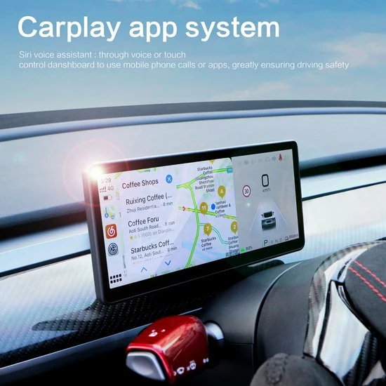 Ossora Draadloos Apple Carplay Scherm Voor Tesla Model 3 En Model Y - 9 Inch HUD - Android Auto - Waze 8 Ossora Draadloos Apple Carplay Scherm Voor Tesla Model 3 En Model Y - 9 Inch HUD - Android Auto - Waze - Afbeelding 6