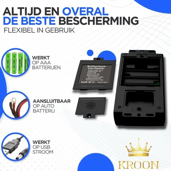 Kroon - Marterverjager - Inclusief Batterijen - Ongedierteverjager - Multifunctioneel - Nederlandse / Franstalige Handleiding 6 Kroon - Marterverjager - Inclusief Batterijen - Ongedierteverjager - Multifunctioneel - Nederlandse / Franstalige Handleiding - Image 4