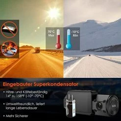 VANTRUE N2S 4K Dashcam Auto Dual 1440P Dash Cam Voorzijde Achter, GPS 24uur Dual Parkeerbewaking, Dasch-Cam Infrarood Nachtzicht, 2160P Voor, 2 Inch 320? Supercondensator Autocamera G-sensor Max. 512GB -70Mai SHOP 550x550 673
