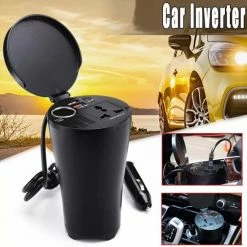 MTM 150W Auto-omvormer Bekerhouder Met Stopcontacten En 4.8A Dubbele USB-oplaadpoorten Auto-adapter Naar Sigarettenaansteker In De Auto Geschikt Voor Macbook / Laptop / Koelkast