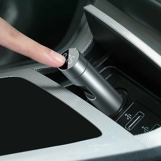 Baseus Bluetooth 5.0 FM Transmitter - 2x USB 3A - 18W Fast Charging Compatible Zilver 9 Baseus Bluetooth 5.0 FM Transmitter - 2x USB 3A - 18W Fast Charging Compatible Zilver - Image 7