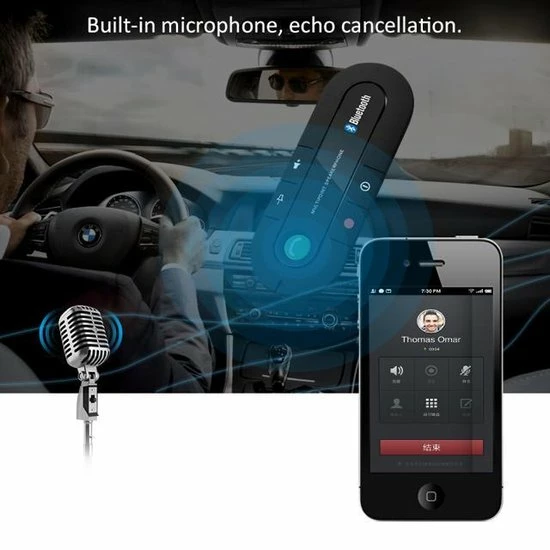 Merkloos Saizi Universele Bluetooth Carkit Voor Handsfree Bellen 5 Merkloos Saizi Universele Bluetooth Carkit Voor Handsfree Bellen - Image 3
