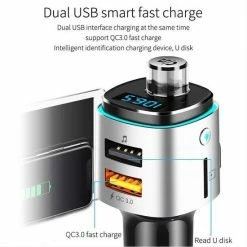 Opline Bluetooth FM Transmitter Voor In De Auto - Handsfree ?Bellen - Draadloze Carkit - Fastcharger USB Poort ? Led Verlichting/scherm - Muziek Luisteren Streamen ? Auto Snel Lader ? SD Kaart - MP3 - Adapter - Audio -70Mai SHOP 550x550 815