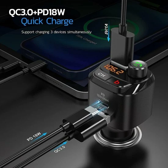 Carkit Bluetooth FM - Ntech USB - Bluetooth FM Transmitter - USB C Auto Lader - Carkit - Handsfree - MP3 - USB - SD Kaart - Snel Lader - Bluetooth Audio Receiver Carkit Bluetooth FM - Ntech USB - Bluetooth FM Transmitter - USB C Auto Lader - Carkit - Handsfree - MP3 - USB - SD Kaart - Snel Lader - Bluetooth Audio Receiver -70Mai SHOP 550x550 857