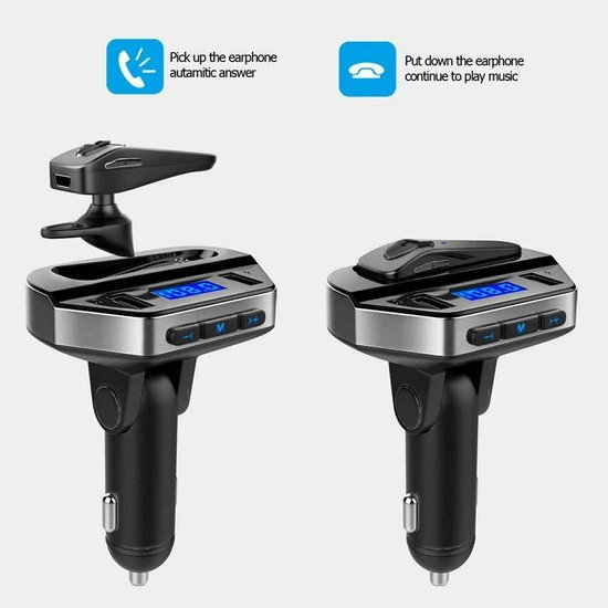 Merkloos LuxeBass Draadloze FM Transmitter Met Bluetooth Headset - Auto Carkit Met USB Poort Oplader En LED Scherm - Autolader Met Micro SD En AUX Input - Handsfree Bellen - Muziek Streamen - Voice Navigatie - Telefoon Opladen 6 Merkloos LuxeBass Draadloze FM Transmitter Met Bluetooth Headset - Auto Carkit Met USB Poort Oplader En LED Scherm - Autolader Met Micro SD En AUX Input - Handsfree Bellen - Muziek Streamen - Voice Navigatie - Telefoon Opladen - Image 4