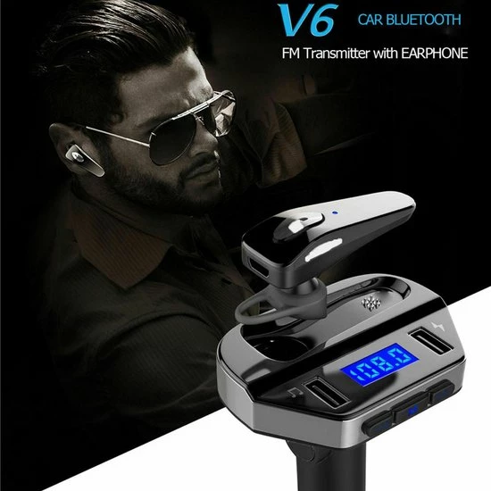 Merkloos LuxeBass Draadloze FM Transmitter Met Bluetooth Headset - Auto Carkit Met USB Poort Oplader En LED Scherm - Autolader Met Micro SD En AUX Input - Handsfree Bellen - Muziek Streamen - Voice Navigatie - Telefoon Opladen 9 Merkloos LuxeBass Draadloze FM Transmitter Met Bluetooth Headset - Auto Carkit Met USB Poort Oplader En LED Scherm - Autolader Met Micro SD En AUX Input - Handsfree Bellen - Muziek Streamen - Voice Navigatie - Telefoon Opladen - Image 7
