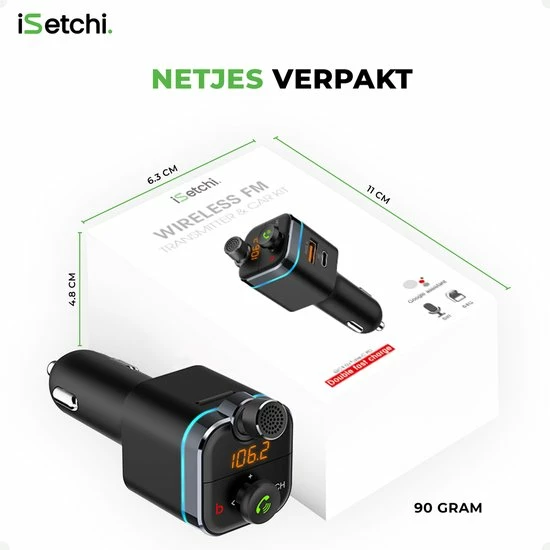 iSetchi Bluetooth FM Transmitter (Snellader) - Oplader - Carkit Bluetooth voor in Auto - Handsfree - USB - SD Kaart - Snel Lader - Bluetooth Audio Receiver ISetchi Bluetooth FM Transmitter (Snellader) - Oplader - Carkit Bluetooth Voor In Auto - Handsfree - USB - SD Kaart - Snel Lader - Bluetooth Audio Receiver -70Mai SHOP 550x550 97