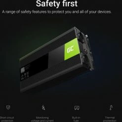 GREEN CELL 6000W (3000W Continu) DC 12V Naar AC 230V Met USB Stroom Inverter Converter - Pure/Full Sine Wave -70Mai SHOP 550x552 10