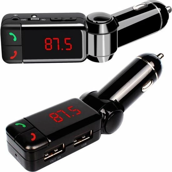 SoFetch Bluetooth Handsfree Carkit + FM Transmitter + 2 USB Poorten - Premium Kwaliteit 3 SoFetch Bluetooth Handsfree Carkit + FM Transmitter + 2 USB Poorten - Premium Kwaliteit