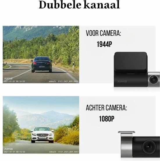 MCI 70mai Dashcam Pro Plus A500S GPS - Dashcam Voor Auto - Smart Auto Camera - Auto Accessories - Parkeer Bewaking - Incl. 64GB - Zwart/Grijs 6 MCI 70mai Dashcam Pro Plus A500S GPS - Dashcam Voor Auto - Smart Auto Camera - Auto Accessories - Parkeer Bewaking - Incl. 64GB - Zwart/Grijs - Afbeelding 4