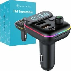 IMoshion FM Transmitter - Bluetooth Transmitter / Receiver Voor In De Auto - Handsfree Bellen & Muziek Afspelen - Carkit & Autolader Met USB-C - Black Friday 2022