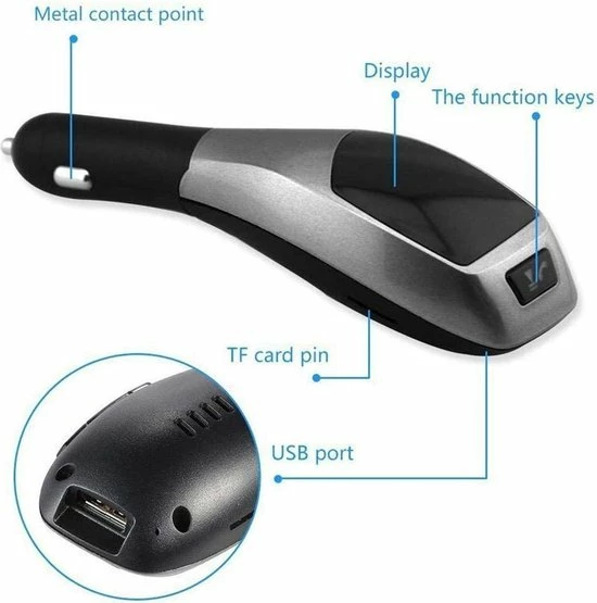 Opline Bluetooth FM Transmitter Draadloze Radio Zender- Adapter USB-oplader Auto Voor Smartphone / IPhone / IPod / Samsung 7 Opline Bluetooth FM Transmitter Draadloze Radio Zender- Adapter USB-oplader Auto Voor Smartphone / IPhone / IPod / Samsung - Image 5