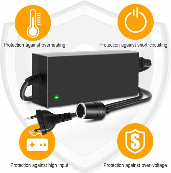 TVIRD Omvormer - 230V Naar 12V - AC Naar DC - 120W - Zwart 4 TVIRD Omvormer - 230V Naar 12V - AC Naar DC - 120W - Zwart - Image 2