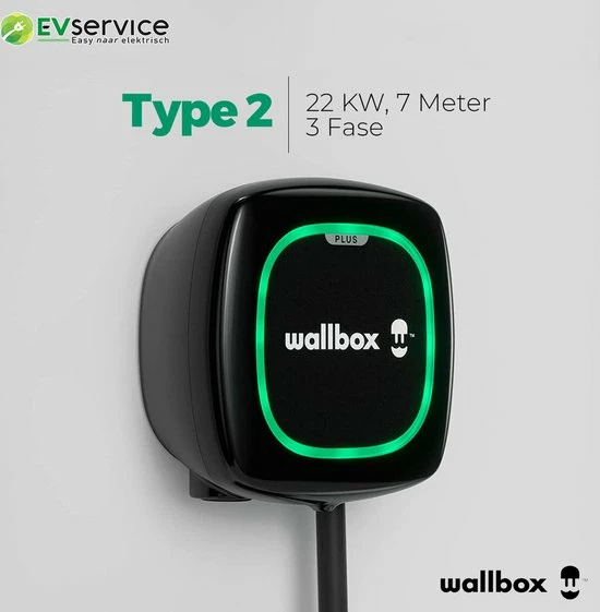 Wallbox Pulsar Plus 22 KW | Type 2 | 1-3 Fasen | Kabellengte 7 Meter | Kleur Zwart | OCCP 6 Wallbox Pulsar Plus 22 KW | Type 2 | 1-3 Fasen | Kabellengte 7 Meter | Kleur Zwart | OCCP - Image 4