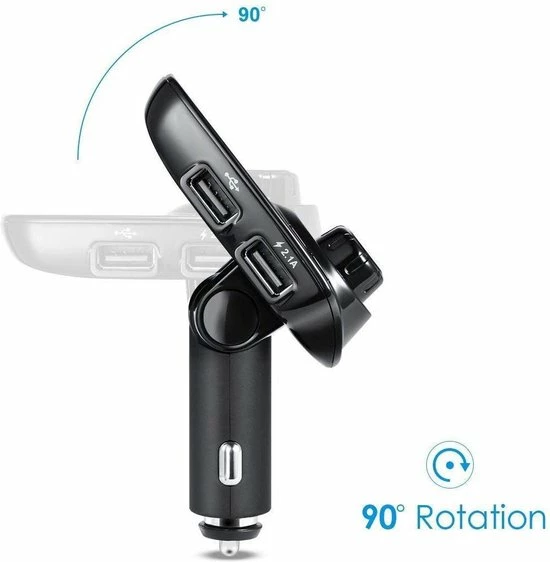 FM Transmitter Bluetooth Draadloze Carkit / MP3 Speler Mobiel / Handsfree Bellen In De Auto / AUX Input / Lader / USB Flash Drive / Muziek / Audio / Radio / TF Kaart / Carkit Adapter - Gymston - Zwart 4 FM Transmitter Bluetooth Draadloze Carkit / MP3 Speler Mobiel / Handsfree Bellen In De Auto / AUX Input / Lader / USB Flash Drive / Muziek / Audio / Radio / TF Kaart / Carkit Adapter - Gymston - Zwart - Image 2