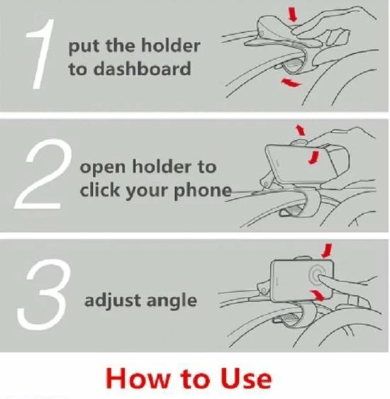 Merkloos Telefoonhouder Voor In De Auto - Geschikt Voor Telefoons Van Maximaal 6,5 Inch 7 Merkloos Telefoonhouder Voor In De Auto - Geschikt Voor Telefoons Van Maximaal 6,5 Inch - Image 5