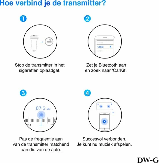 DW-G Bluetooth FM Transmitter - Auto Lader - Carkit - Handsfree - MP3 - USB - SD Kaart - Snel Lader - Bluetooth Audio Receiver 11 DW-G Bluetooth FM Transmitter - Auto Lader - Carkit - Handsfree - MP3 - USB - SD Kaart - Snel Lader - Bluetooth Audio Receiver - Image 9
