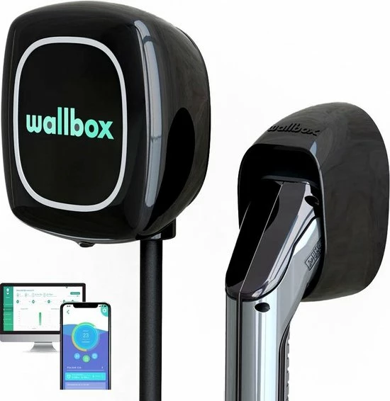 Wallbox Pulsar Plus 22 KW | Type 2 | 1-3 Fasen | Kabellengte 7 Meter | Kleur Zwart | OCCP 3 Wallbox Pulsar Plus 22 KW | Type 2 | 1-3 Fasen | Kabellengte 7 Meter | Kleur Zwart | OCCP