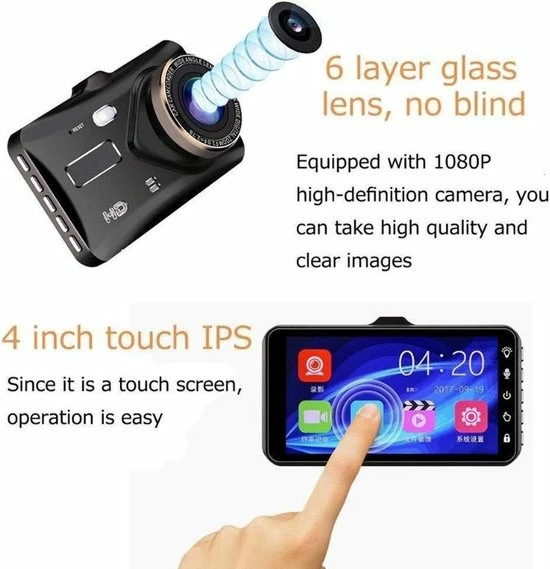 TechU? Dashcam 4K M11 Pro Dual Camera ? 4 Inch Touchscreen ? Full HD 1080p ? Loop Recording ? Nachtvisie ? Bewegingssensor ? G-sensor ? Autocamera Voor ?n Achter - Voor Auto 8 TechU? Dashcam 4K M11 Pro Dual Camera ? 4 Inch Touchscreen ? Full HD 1080p ? Loop Recording ? Nachtvisie ? Bewegingssensor ? G-sensor ? Autocamera Voor ?n Achter - Voor Auto - Image 6