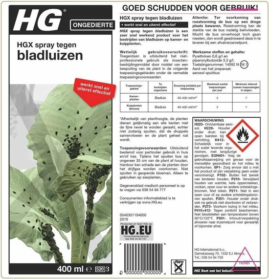 HGX Spray Tegen Bladluizen - 14592N - 400ml - Zeer Effectieve Tegen Bladluis - Snelle Werking 4 HGX Spray Tegen Bladluizen - 14592N - 400ml - Zeer Effectieve Tegen Bladluis - Snelle Werking - Image 2