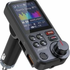 Zinaps Bluetooth Transmitter - Xy Bluetooth Adapter Auto - Krachtige Microfoon - FM-zender Auto Bluetooth Met 1,8 Inch Kleurenscherm Voor Handsfree Bellen - Ondersteuning Voor QC3.0 Opladen - Treble- En Basmuziekspeler - KM30