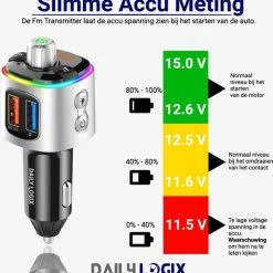 Bluetooth FM Transmitter - Muziek Streamen - Handsfree Bellen - Carkit Met LED Verlichting - Auto Accessories - Bluetooth Adapter - MP3 Speler - USB Stick - SD Kaart - Snellader Iphone/Samsung - Autoradio - Daily Logix® -70Mai SHOP 550x573