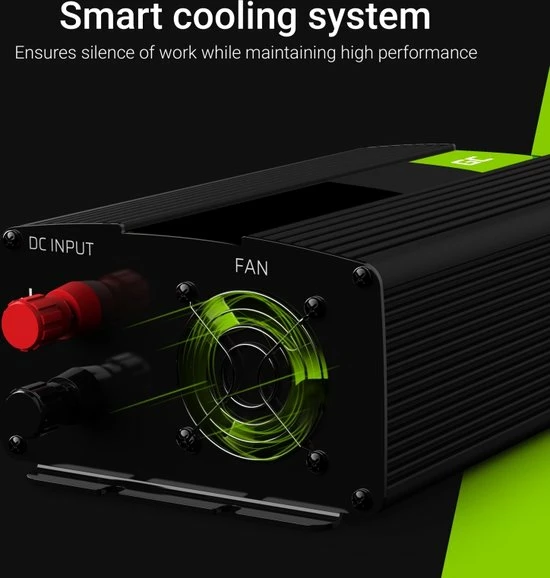 GREEN CELL 1000W (500W Continu) DC 24V Naar AC 230V Met USB Stroom Inverter Converter - Pure/Full Sine Wave 5 GREEN CELL 1000W (500W Continu) DC 24V Naar AC 230V Met USB Stroom Inverter Converter - Pure/Full Sine Wave - Image 3