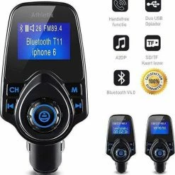 T11 FM Transmitter Bluetooth Draadloze Carkit 2 USB Poort/ MP3 Speler Mobiel / Handsfree Bellen In De Auto / AUX Input / Carkit Adapter -70Mai SHOP 550x579 13