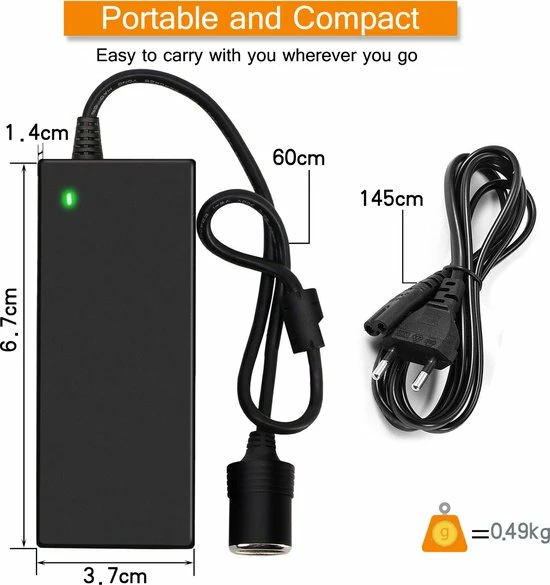 TVIRD Omvormer - 230V Naar 12V - AC Naar DC - 120W - Zwart 5 TVIRD Omvormer - 230V Naar 12V - AC Naar DC - 120W - Zwart - Image 3