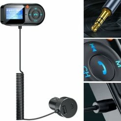 DrPhone BC22 - Draadloze FM-zender - Handsfree Carkit - Bluetooth 5.0 - MP3 Speler + 2.4A USB + USB-C -Aux 3.5mm + LCD Scherm- Zwart -70Mai SHOP 550x591 5