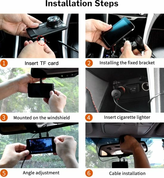 Homezie Dashcam - Met Achteruitkijk Camera - Dashcam Voor Auto - 1296P Resolutie - Scherp 4 Inch Scherm 9 Homezie Dashcam - Met Achteruitkijk Camera - Dashcam Voor Auto - 1296P Resolutie - Scherp 4 Inch Scherm - Image 7