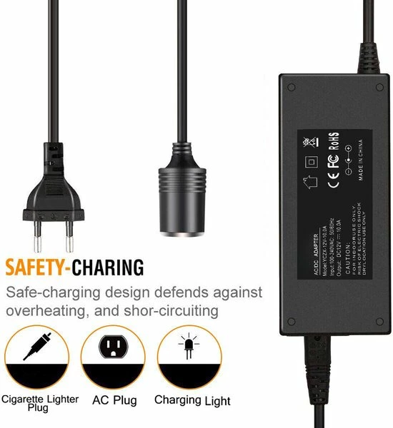 TVIRD Omvormer - 230V Naar 12V - AC Naar DC - 120W - Zwart 6 TVIRD Omvormer - 230V Naar 12V - AC Naar DC - 120W - Zwart - Image 4