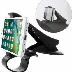 GadgetBay Universele Smartphone Houder Auto Telefoon Klem Grip - IPhone Samsung - Zwart