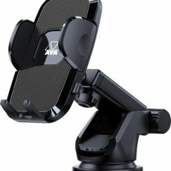 AVA Electronics Telefoonhouder Auto Inclusief Zuignap - GSM Houder - Autohouder Voor Voorruit En Dashboard/Bureau - Smartphone Mobiel Houder - Auto Accessoires - Auto Accessories Interieur - Universeel - IPhone - Samsung - Android