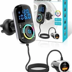 DINTO® Bluetooth FM Transmitter BC71 - Auto Lader - Handsfree Bellen - Snellader - Audio Receiver - USB 3.0 - Bluetooth Receiver