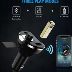 ZT Accessoires Bluetooth Carkit Auto FM Transmitter Om Handsfree Te Bellen En Draadloos Muziek Te Streamen, Met Volumeknop En Oplaadfunctie Voor 2 Telefoons Tegelijkertijd | Display | Handsfree Bellen | USB Oplader | MP3 Speler Aux | TF-Kaart | Carkit T20 -70Mai SHOP 550x606 4