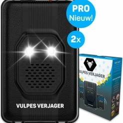 Vulpes Goods Vulpes Verjager® Marterverjager - Ongedierteverjager - Multifunctionele Set Binnen & Buiten - Batterijen, 12V & Auto Accu - Marters, Muizen & Ratten - Steenmarter Verjager PRO - 2 Stuks