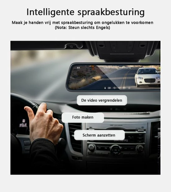 Bolture Dashcam - Dashcam Voor Auto - Dashcam Voor Auto Voor En Achter - Touchscreen - Loopopname - Spiegel - 4K - Nachtzicht 12 Bolture Dashcam - Dashcam Voor Auto - Dashcam Voor Auto Voor En Achter - Touchscreen - Loopopname - Spiegel - 4K - Nachtzicht - Image 10