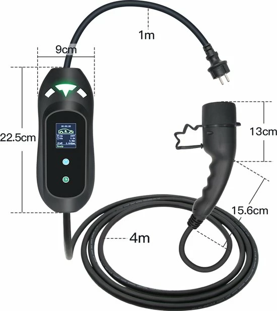 Proton Mobiele Thuislader Type 2 Mennekes - Stopcontact EU - Instelbaar 8A/ 10A / 13A / 16A - Met Memory Functie- 1 Fase Lader - Mobiele Oplader Electrische Auto - Laadkabel Als Alternatief Voor Laadpaal Voor Thuis Of Laadpalen Onderweg 6 Proton Mobiele Thuislader Type 2 Mennekes - Stopcontact EU - Instelbaar 8A/ 10A / 13A / 16A - Met Memory Functie- 1 Fase Lader - Mobiele Oplader Electrische Auto - Laadkabel Als Alternatief Voor Laadpaal Voor Thuis Of Laadpalen Onderweg - Image 4
