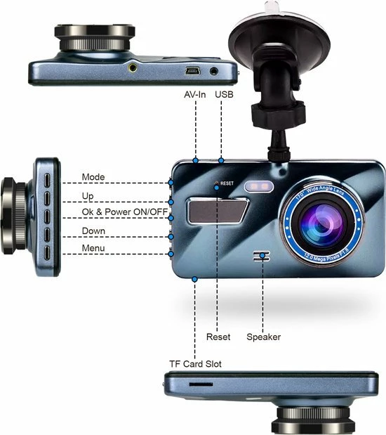 CAR Care Carcare Dashcam Voor Auto – Voor En Achter Camera – Full HD – Parkeerstand - G-sensor – IPS-display - 170° Wijdhoeklens - Nachtvisie 4 CAR Care Carcare Dashcam Voor Auto – Voor En Achter Camera – Full HD – Parkeerstand - G-sensor – IPS-display - 170° Wijdhoeklens - Nachtvisie - Image 2
