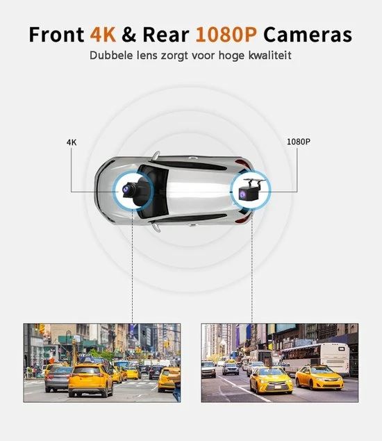 Bolture Dashcam - Dashcam Voor Auto - Dashcam Voor Auto Voor En Achter - Touchscreen - Loopopname - Spiegel - 4K - Nachtzicht 7 Bolture Dashcam - Dashcam Voor Auto - Dashcam Voor Auto Voor En Achter - Touchscreen - Loopopname - Spiegel - 4K - Nachtzicht - Image 5