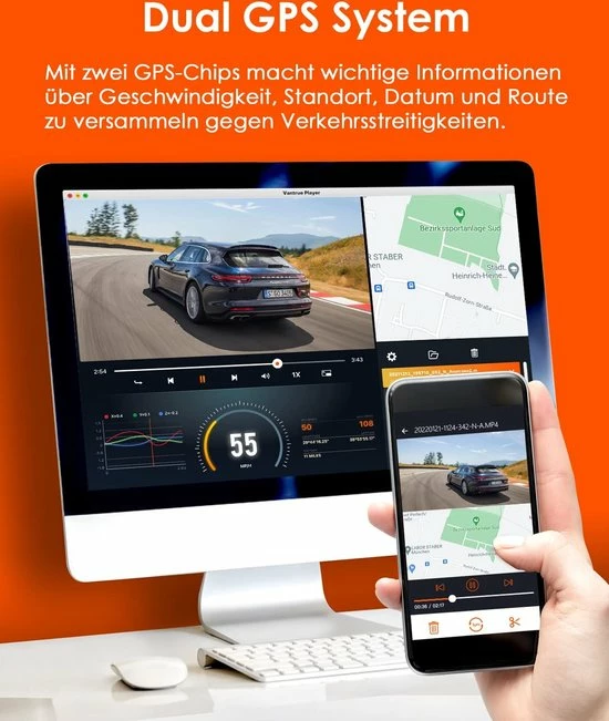 VANTRUE E1 1944P Mini Dashcam WiFi Dash Cam, Wireless- En Sprachgesteuerte Auto Camera Met HDR Nachtsicht GPS, 24Std. Puffer Parküberwachung, 1.54 Zoll 160° Loop Aufnahme G Sensor, Max. 512GB 5 VANTRUE E1 1944P Mini Dashcam WiFi Dash Cam, Wireless- En Sprachgesteuerte Auto Camera Met HDR Nachtsicht GPS, 24Std. Puffer Parküberwachung, 1.54 Zoll 160° Loop Aufnahme G Sensor, Max. 512GB - Image 3