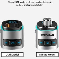 Wegman Bluetooth FM Transmitter - Autolader - Bluetooth Carkit -70Mai SHOP 550x656