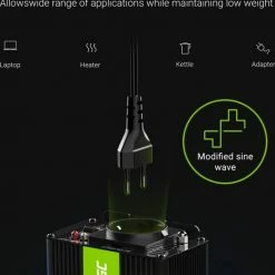 GREEN CELL 1000W (500W Continu) DC 12V Naar AC 230V Met USB Stroom Inverter Converter 4 GREEN CELL 1000W (500W Continu) DC 12V Naar AC 230V Met USB Stroom Inverter Converter -70Mai SHOP 550x660 1