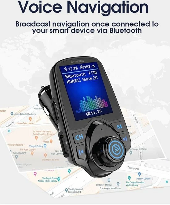 Gymston FM Transmitter Carkit Met Bluetooth T11D / Draadloze Carkit / MP3 Speler Mobiel / Handsfree Bellen In De Auto / AUX Input / Lader / USB Flash Drive / Muziek / Audio / Bluetooth / SD Kaart / Carkit Adapter 8 Gymston FM Transmitter Carkit Met Bluetooth T11D / Draadloze Carkit / MP3 Speler Mobiel / Handsfree Bellen In De Auto / AUX Input / Lader / USB Flash Drive / Muziek / Audio / Bluetooth / SD Kaart / Carkit Adapter - Image 6