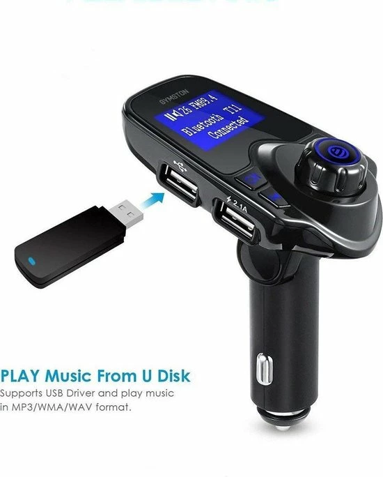 FM Transmitter Bluetooth Draadloze Carkit / MP3 Speler Mobiel / Handsfree Bellen In De Auto / AUX Input / Lader / USB Flash Drive / Muziek / Audio / Radio / TF Kaart / Carkit Adapter - Gymston - Zwart 9 FM Transmitter Bluetooth Draadloze Carkit / MP3 Speler Mobiel / Handsfree Bellen In De Auto / AUX Input / Lader / USB Flash Drive / Muziek / Audio / Radio / TF Kaart / Carkit Adapter - Gymston - Zwart - Image 7
