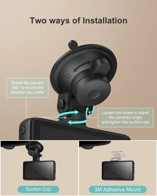 IZEEKER GD100 Dash Cam 1080P, Dash Camera Voor Auto's Met Nachtzicht, WDR, 3 Inch LCD Display Car Driving Recorder, 170° Groothoek, G-Sensor, Loop Recording, Parking Mode 6 IZEEKER GD100 Dash Cam 1080P, Dash Camera Voor Auto's Met Nachtzicht, WDR, 3 Inch LCD Display Car Driving Recorder, 170° Groothoek, G-Sensor, Loop Recording, Parking Mode - Image 4