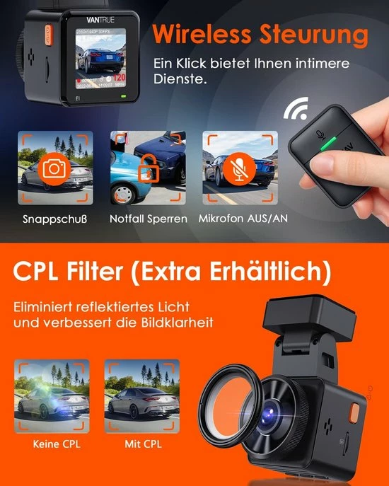 VANTRUE E1 1944P Mini Dashcam WiFi Dash Cam, Wireless- En Sprachgesteuerte Auto Camera Met HDR Nachtsicht GPS, 24Std. Puffer Parküberwachung, 1.54 Zoll 160° Loop Aufnahme G Sensor, Max. 512GB 10 VANTRUE E1 1944P Mini Dashcam WiFi Dash Cam, Wireless- En Sprachgesteuerte Auto Camera Met HDR Nachtsicht GPS, 24Std. Puffer Parküberwachung, 1.54 Zoll 160° Loop Aufnahme G Sensor, Max. 512GB - Image 8
