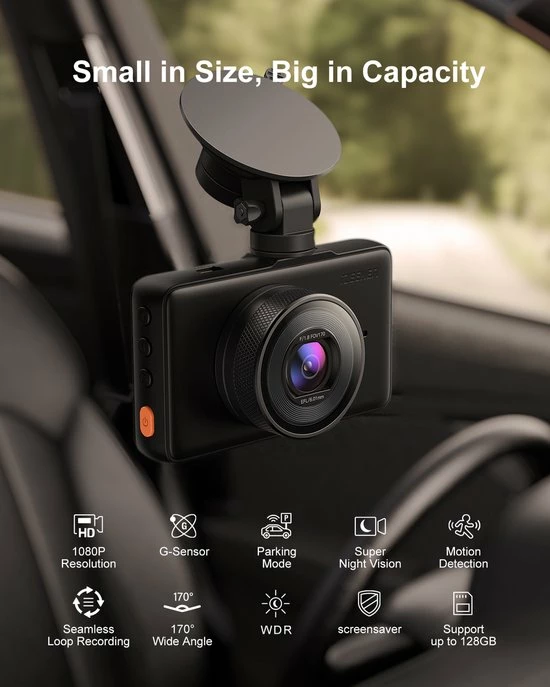 IZEEKER GD100 Dash Cam 1080P, Dash Camera Voor Auto's Met Nachtzicht, WDR, 3 Inch LCD Display Car Driving Recorder, 170° Groothoek, G-Sensor, Loop Recording, Parking Mode 9 IZEEKER GD100 Dash Cam 1080P, Dash Camera Voor Auto's Met Nachtzicht, WDR, 3 Inch LCD Display Car Driving Recorder, 170° Groothoek, G-Sensor, Loop Recording, Parking Mode - Image 7